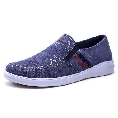 Mens Breathable Slip-on Canvas Flats Casual Driving Shoes
