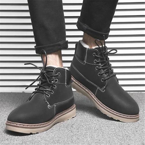 Fashion Youth Casual Thermal Plain Tube Mens Shoes
