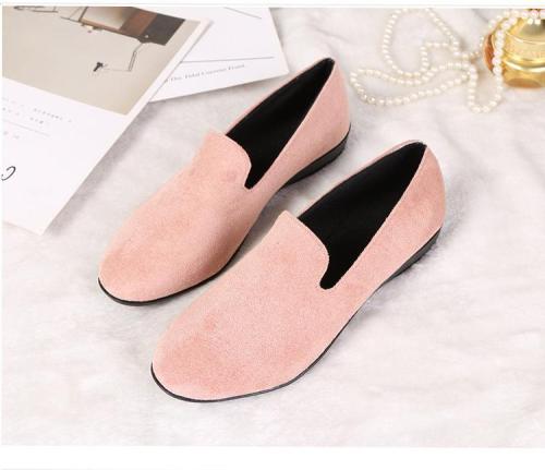 Slip on Comfortable Flat Loafers Simple Pure Color Artificial Suede Round Toe