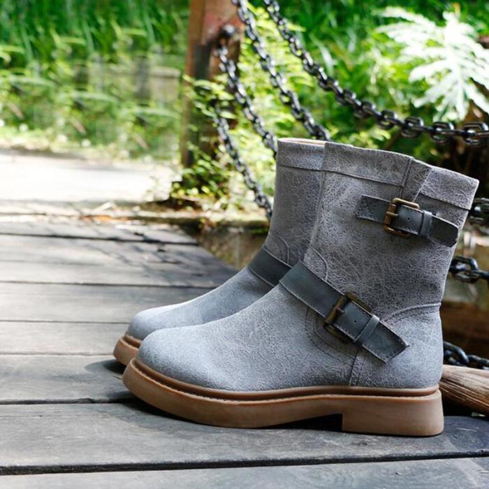 Warm Velvet Leather Boots