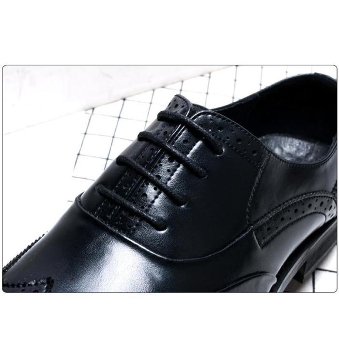 British breathable fashion pointed lace men's shoes