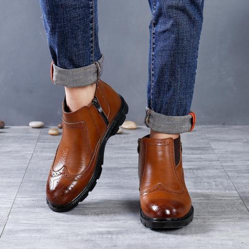 Men's Microfiber Leather Shoes Brogue Shoes