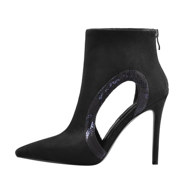 Pointed Toe Side Hollow Stiletto High Heels Ankle Boots