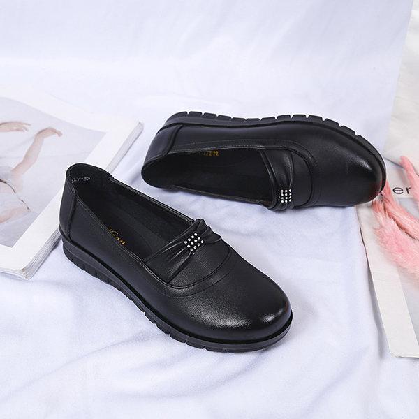 Solid Color Soft Flexible Flat Comfortable Loafers For Women
