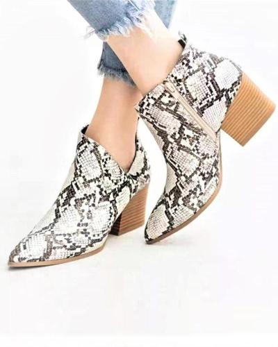 Side Zip Heeled Ankle Bootie