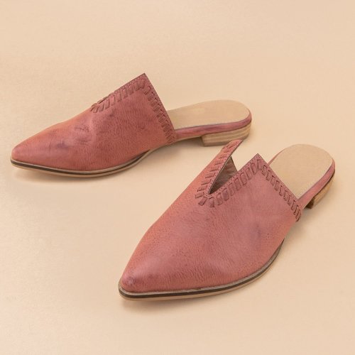 V-Cut Pointed Flat Slippers