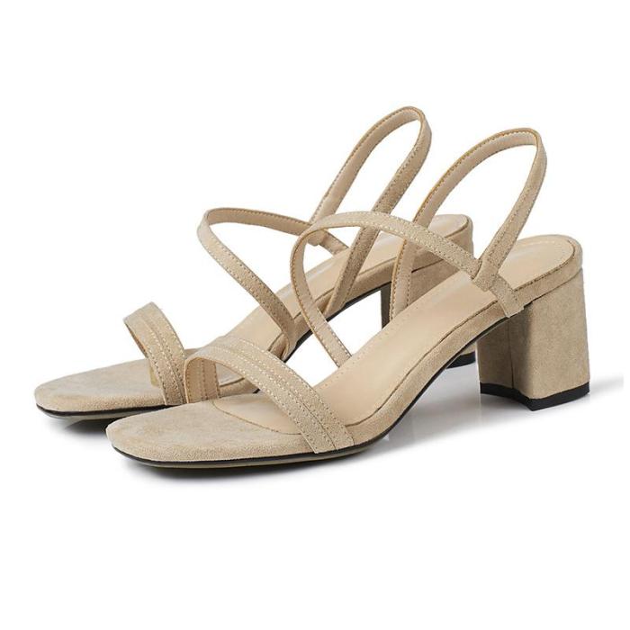 Casual Chunky Heel Suede Open Toe Sandals