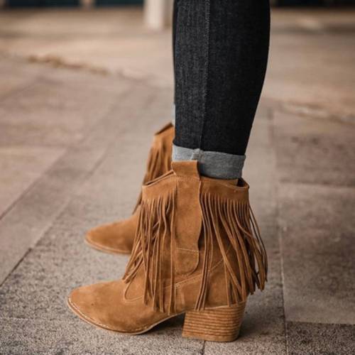 Casual Tassel Faux Suede Boot