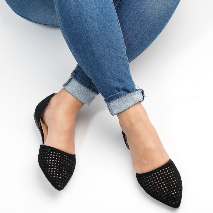 Perforated Leather D'Orsay Flat