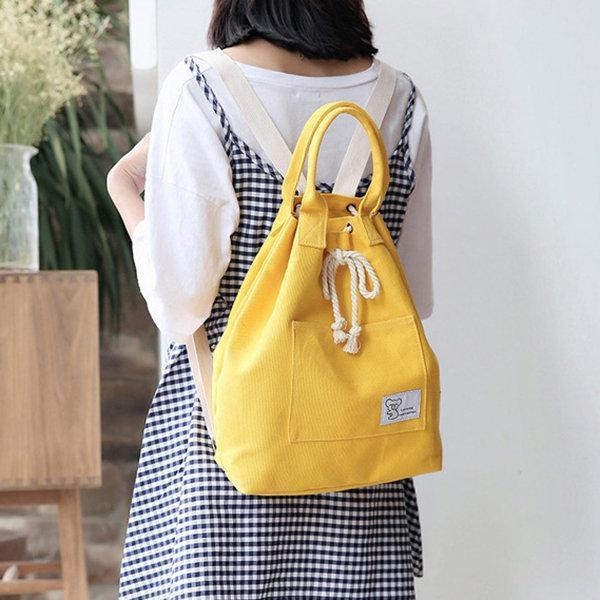 Canvas String Large Capacity Handbag Multifunction Waterproof Backpack