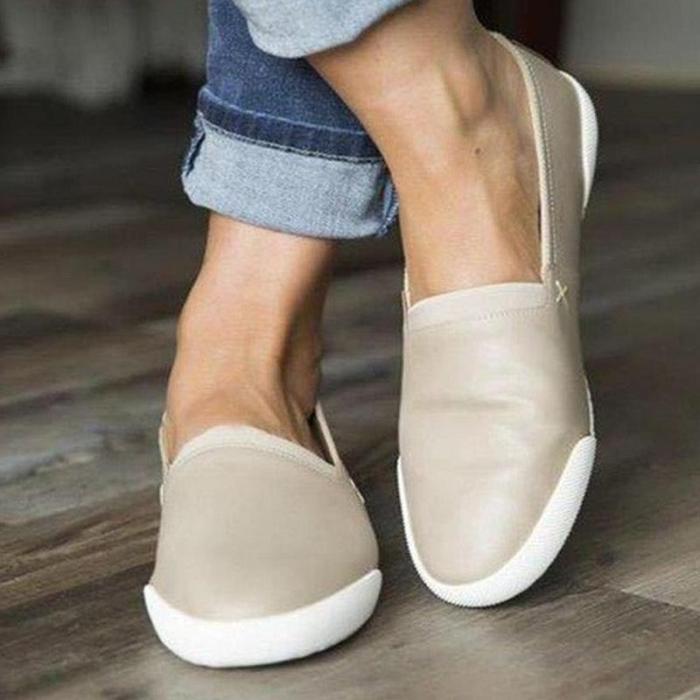 Comfy Pu Slip-On Flats Shoes