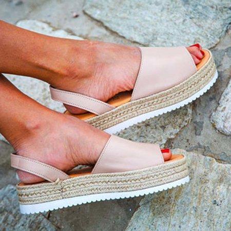 Women PU Creepers Sandals Casual Back Strap Shoes