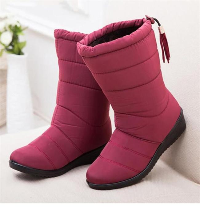 Warm Waterproof Winter Boots Mid Calf Snow Boots Women's Boots