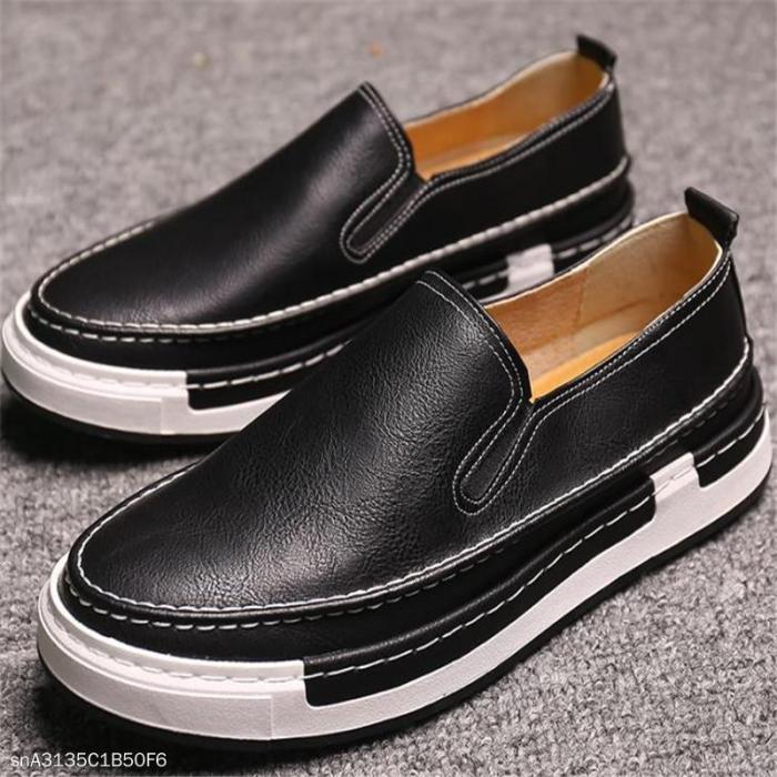 Fashion Youth Business Casual Plain Leather Men Shoes
