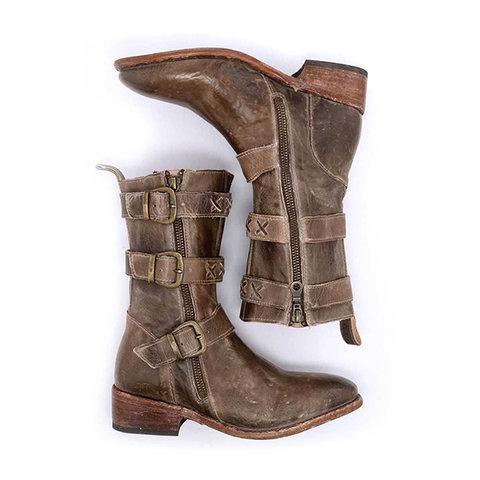 Womens Winter Vintage Boots Casual Buckle Ankle Shoes