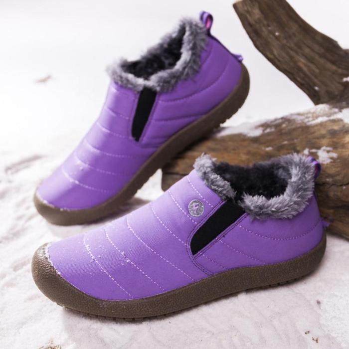 Women Large Size Unisex Waterproof Fur Lining Snow Boots