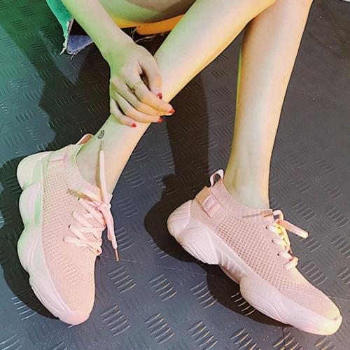Women Knitted Fabric Sneakers Casual Comfort Slip On Shoes