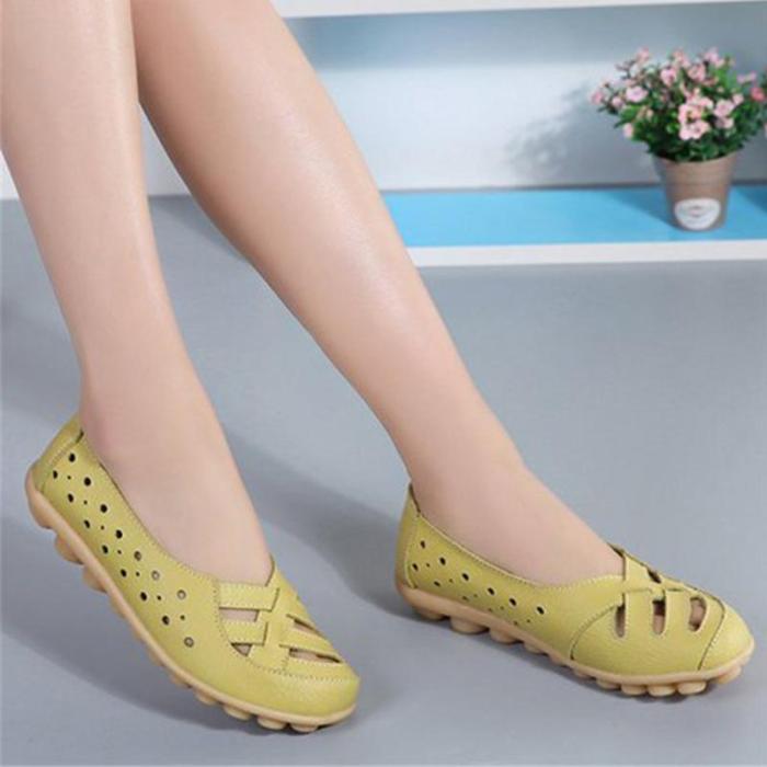 Hollow-out Dress Leather Non Slip Flats