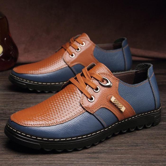 Mens Non Slip Lace Up Soft Casual Flat Shoes