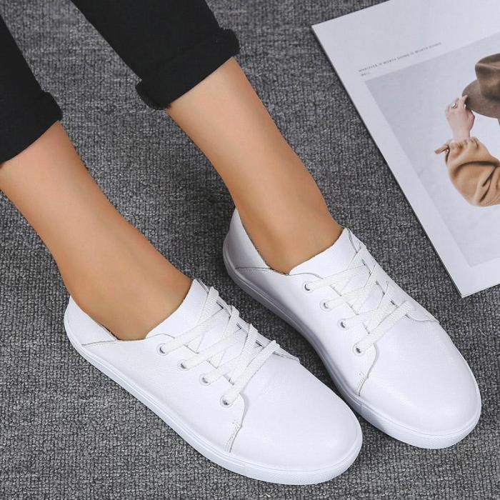 Women's Shoes Round Toe Casual Lace-Up Sneakers