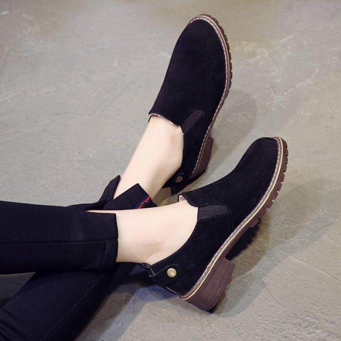 Women Fur Lined Suede Casual Slip On Boots