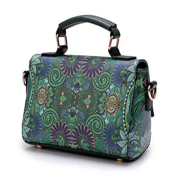 Bohemian Forest Series Print Crossbody Bag Large Capacity Handbag