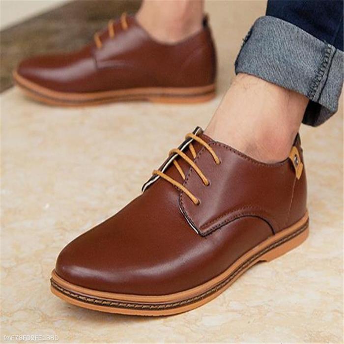 Fashion Casual Soft Plain Leather Men Shoes