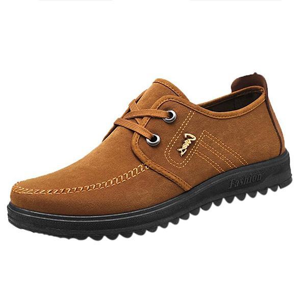 Mens Breathable Non-Slip Shoes Casual Lace-up Flats