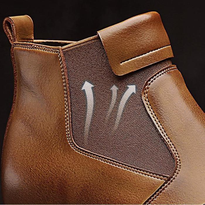 Men Cow Leather British Style Pointed Toe Men Boots