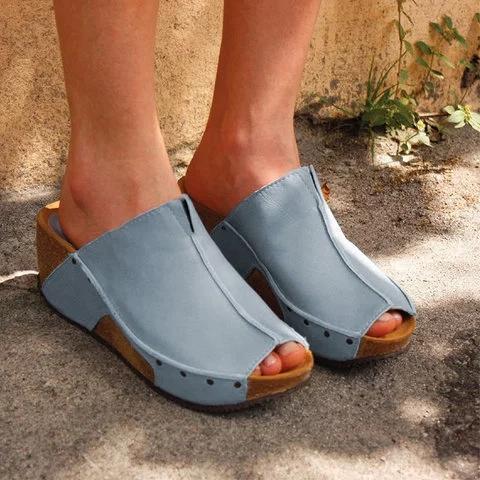 Women Wedge Heel Sandals Summer Vintage Holiday Shoes
