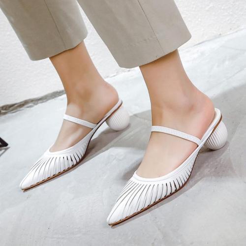 Hollow-Out Date Strange Heel Pointed Toe Sandals