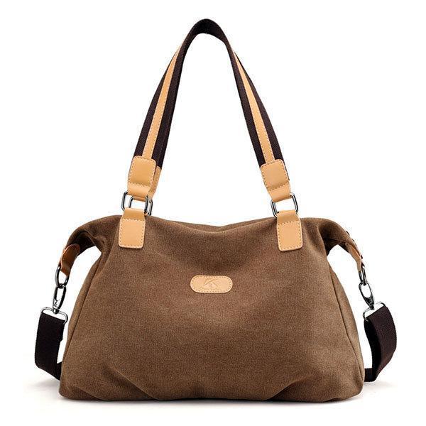 KVKY Canvas Casual Large Capacity Handbag Shoulder Bag