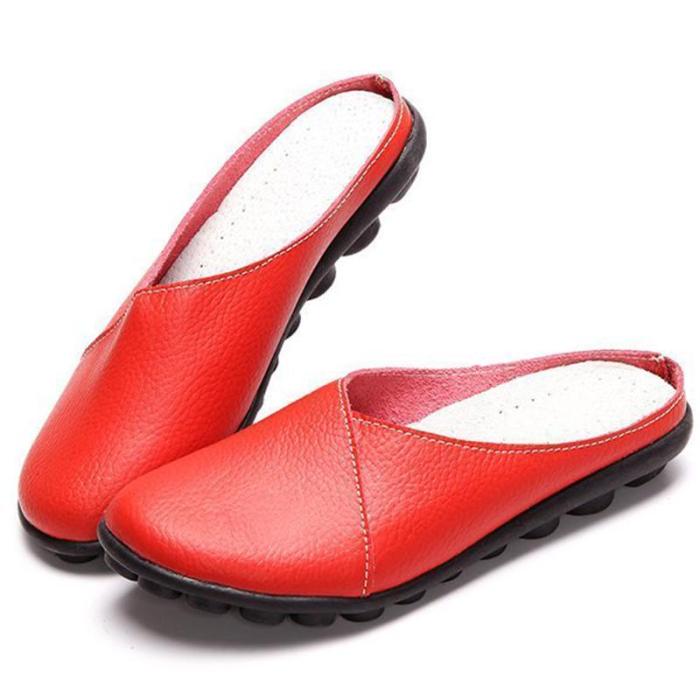 Women's Slip-On Leather Slippers