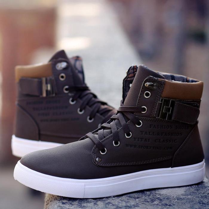Autumn Leather Footwear  High Top Casual Men Boots