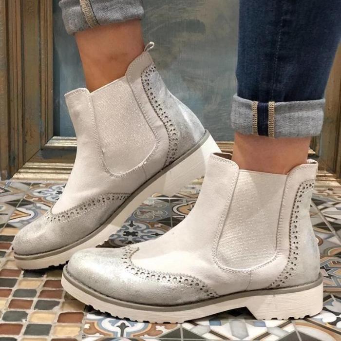 Boot Split Joint Slip-On Ankle Boots