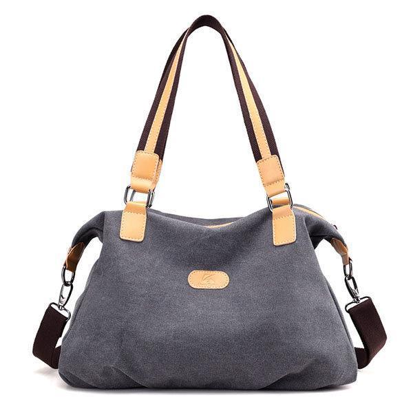 KVKY Canvas Casual Large Capacity Handbag Shoulder Bag