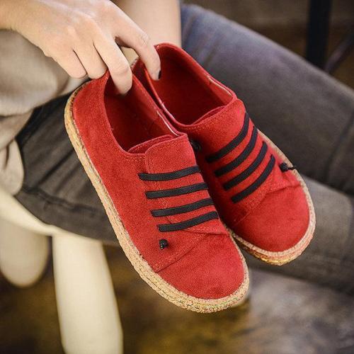 Suede Slip On Soft Loafers Lazy Casual Flat Shoes For Women