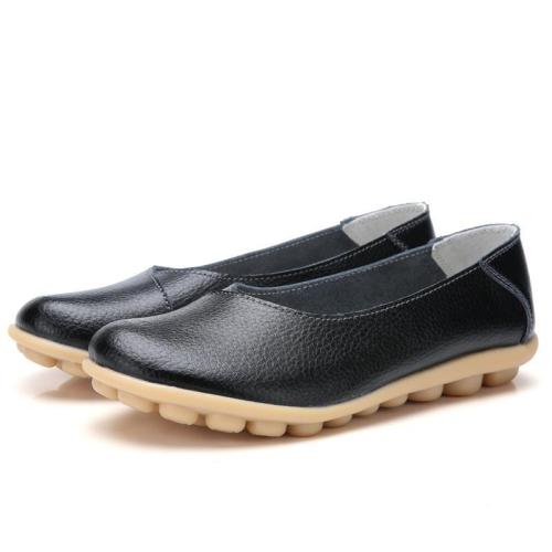 New Fashion Cow Leather Women Loafers Non-slip Rubber Buttom Girl Shoes  127964