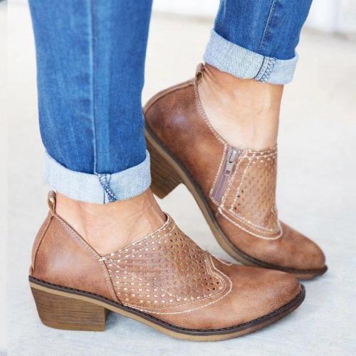 Womens Casual Faux Leather Ankle Boots