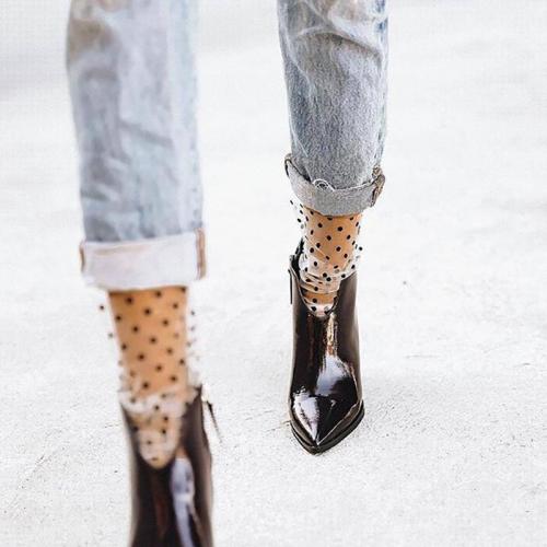 Stylish and simple versatile pointed high heel boots