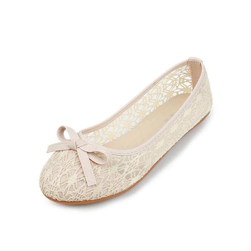 Women Loafers Lace Bow Decoration Lady Female Plus Size Flat Shoes
