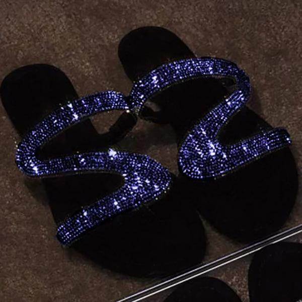 Women Casual Shiny Embellished Toe Post Slippers