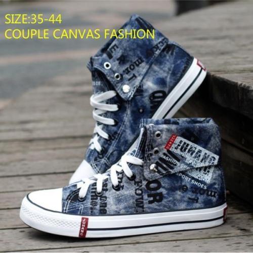 Men's Fashion British Style Graffiti High Tops Canvas Shoes Hip Hop Sneakers Casual Shoes