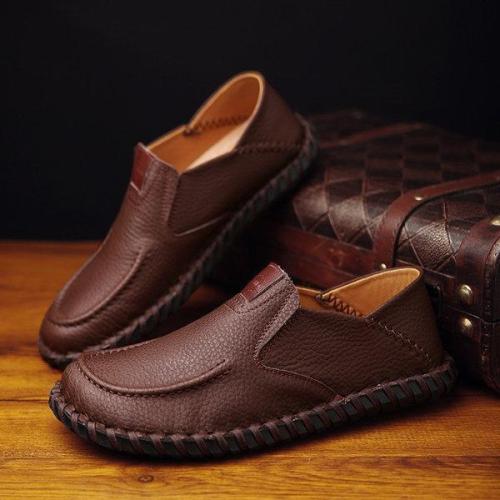 Men's Stitching Soft Sole Flat Shoes Slip On Casual Driving Loafers