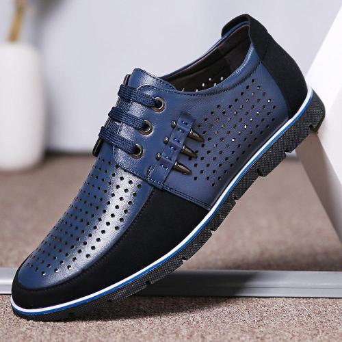 Large Size Men Splicing Hole Breathable Soft Casual Shoes