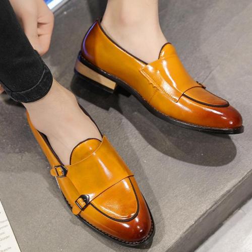 Buckle Strap Loafers Shoes