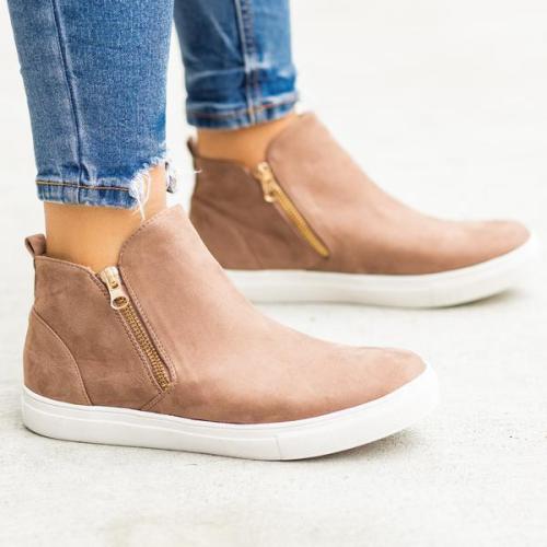 Casual Zipper Ankle Sneakers