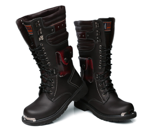 Men's high tube outdoor trend large size big scalp tooling boots