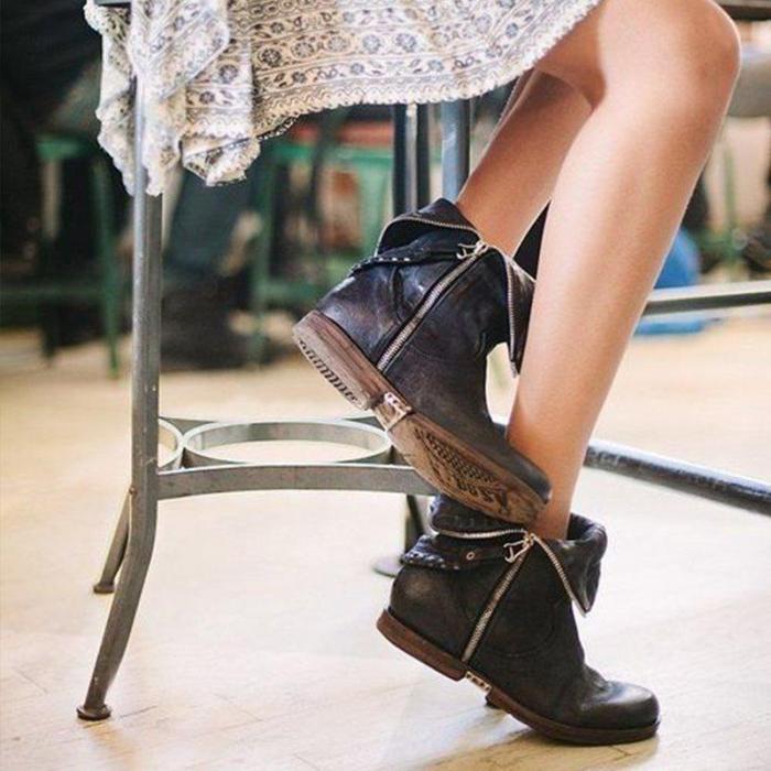 Zipper Casual Retro Boots