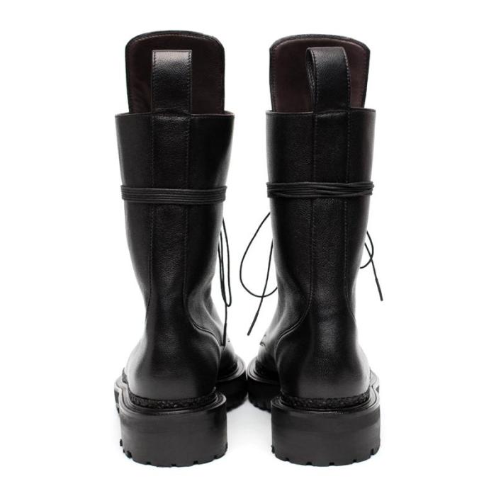 Round head straps in the tube knight women's boots